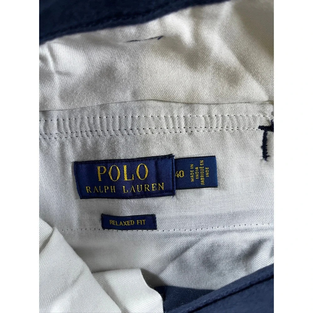 Polo Ralph Lauren Mens Navy Blue Relaxed Fit Cargo Shorts Size 40 Cotton Utility